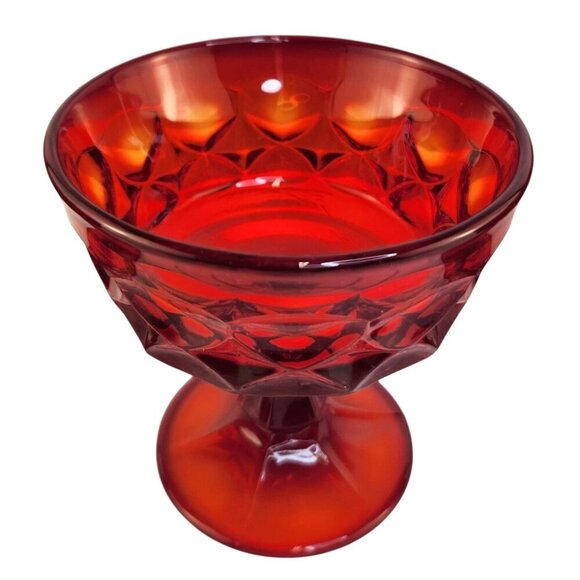 Vintage Noritake Ruby Red Cadmium Sherbet Dessert Coupe Glass Set Of 4 - Picture 2 of 9